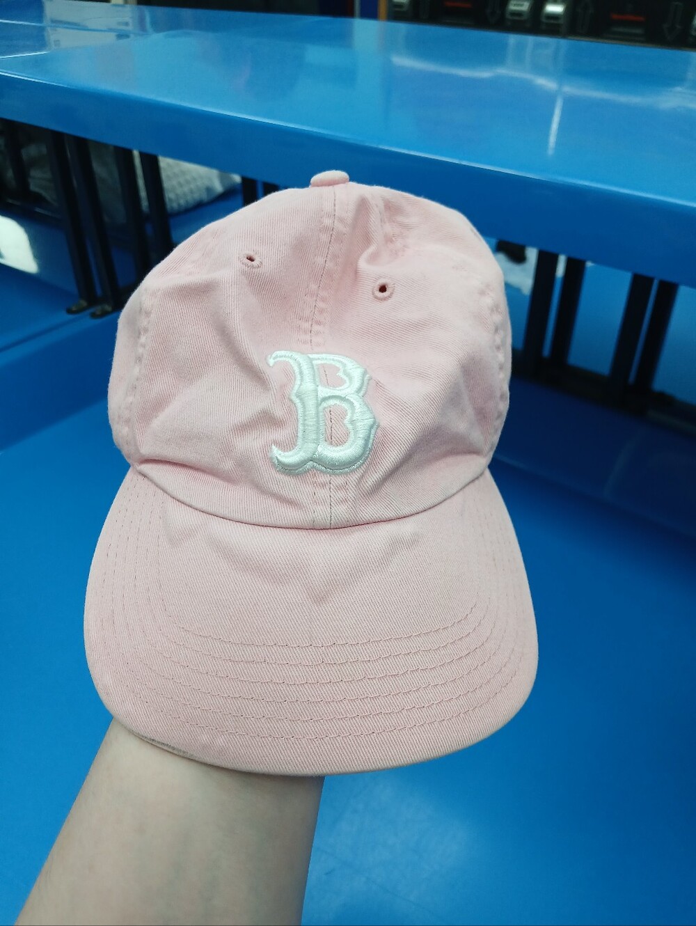 Boston Red Sox Kids Pink Baseball Cap with White B Logo